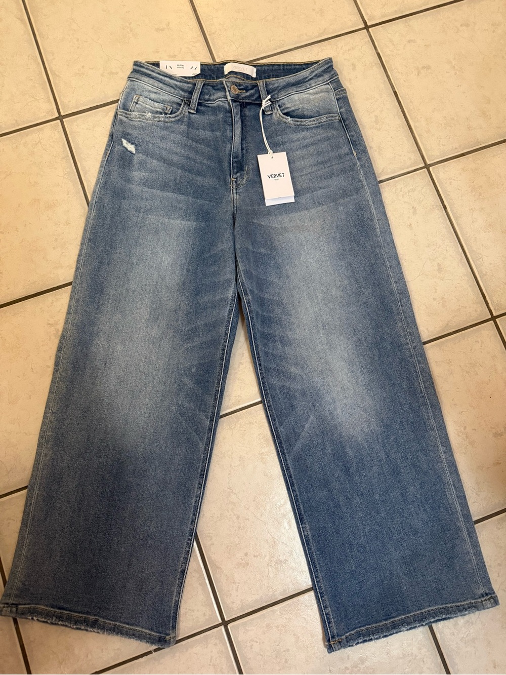 VERVET Women's Wide Leg Jeans - Light Blue Wash Size 11 NWT